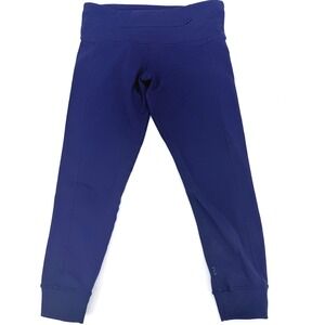 Nancy Rose Performance Plank Fit Leggings Compression Blue Crop Zipper Pocket 4